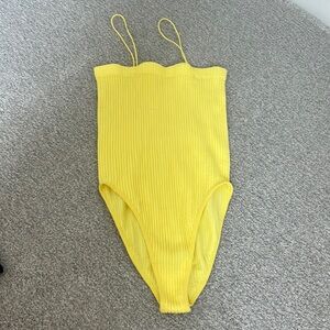 Yellow ribbed body suit size small
